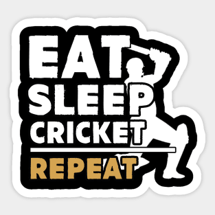 Eat sleep cricket repeat Sticker